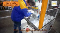 Station 1：Upper cover and spray arm bracket clinching #dishwasher#making #manufacturing#production