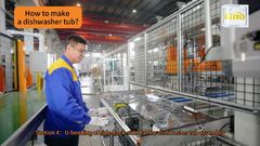 Station 4：U-bending of side-back-side flat #dishwasher #making  #manufacturing #productionline